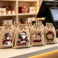 🎁2026 New Arrivals 50% OFF💥Christmas Drawstring Gift Bags – Rustic Burlap X‑mas Sack Pouches, Santa Snowman Reindeer Print, Reusable Holiday Candy Treat Bags for Gift Wrapping & Party Favors