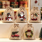 🎁2026 New Arrivals 50% OFF💥Christmas Drawstring Gift Bags – Rustic Burlap X‑mas Sack Pouches, Santa Snowman Reindeer Print, Reusable Holiday Candy Treat Bags for Gift Wrapping & Party Favors