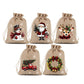 🎁2026 New Arrivals 50% OFF💥Christmas Drawstring Gift Bags – Rustic Burlap X‑mas Sack Pouches, Santa Snowman Reindeer Print, Reusable Holiday Candy Treat Bags for Gift Wrapping & Party Favors