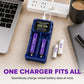 Intelligent LCD-batterioplader med to stik