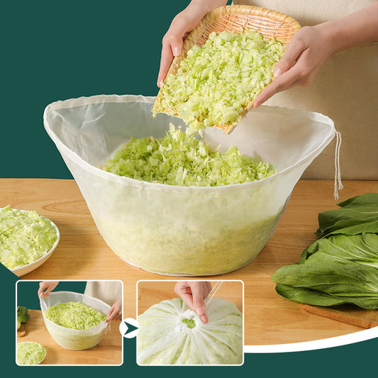 🎃Halv pris på det andet produkt!🥬6-pak genanvendelige madfilterposer med fint net – til nøddemælk og madlavning