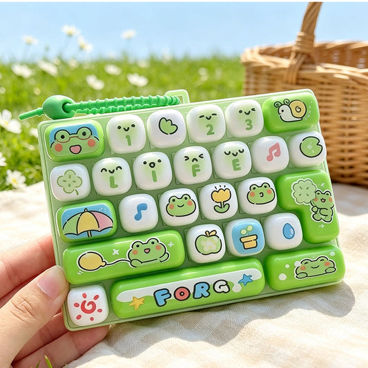 ⌨️ 50 % RABAT I BEGRÆNSET PERIODE! 🐱 Sød nøglering med tastaturknapper – taktil trykfunktion, dyremotiv, let at have med ✨