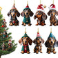 Julepynt til bilen med en sjov dachshund