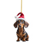 Julepynt til bilen med en sjov dachshund