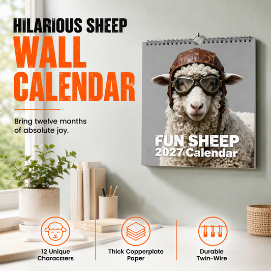 🐑 Sjov skrivebordskalender med får
