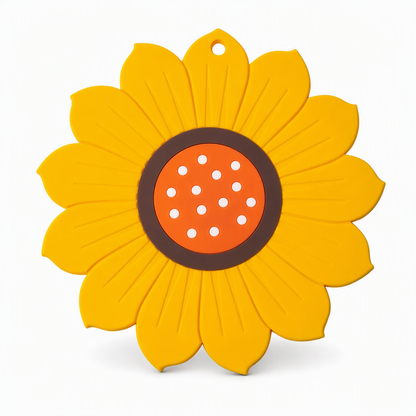 I form af solsikker og lotusblomster, tykke, varmebestandige dækkeservietter og bordskånere