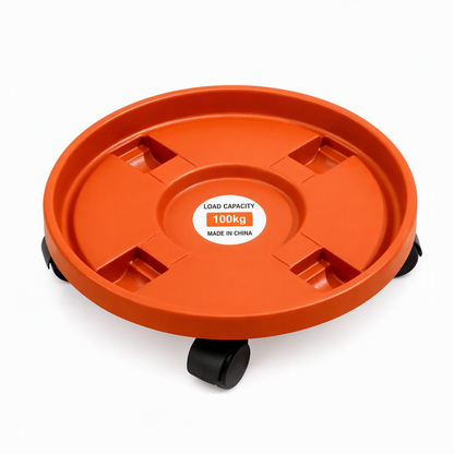 Round Plant Caddy with Universal Wheels