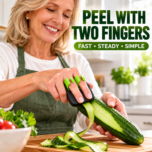🥬Ergonomisk frugt- og grøntsagsskræller til to fingre
