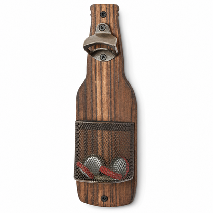 Retro Wall-Mounted Bottle Opener with Cap Catcher