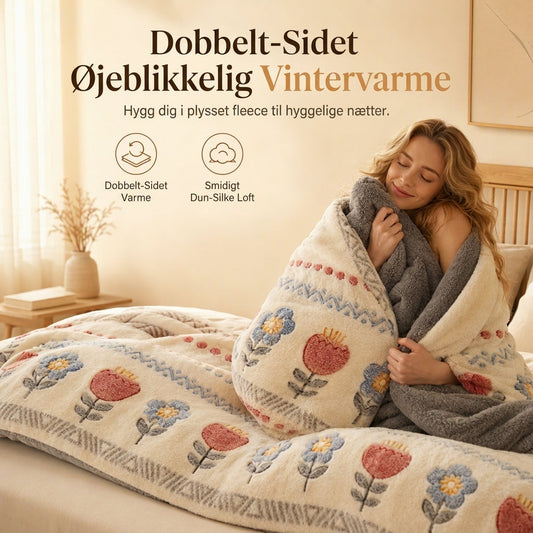 🛌 Dobbeltvendt sherpa-fleece vinterdyne – tyk og varm dyne med en blød fløjlsagtig følelse, hyggeligt sengetøj til kolde nætter❄️