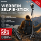 📱 4-benet selfiestang til smartphones – stabil, fleksibel og alsidig – perfekt til selfies, gruppebilleder, vlogs og videosamtaler – kompakt og nem at tage med | Gratis fragt